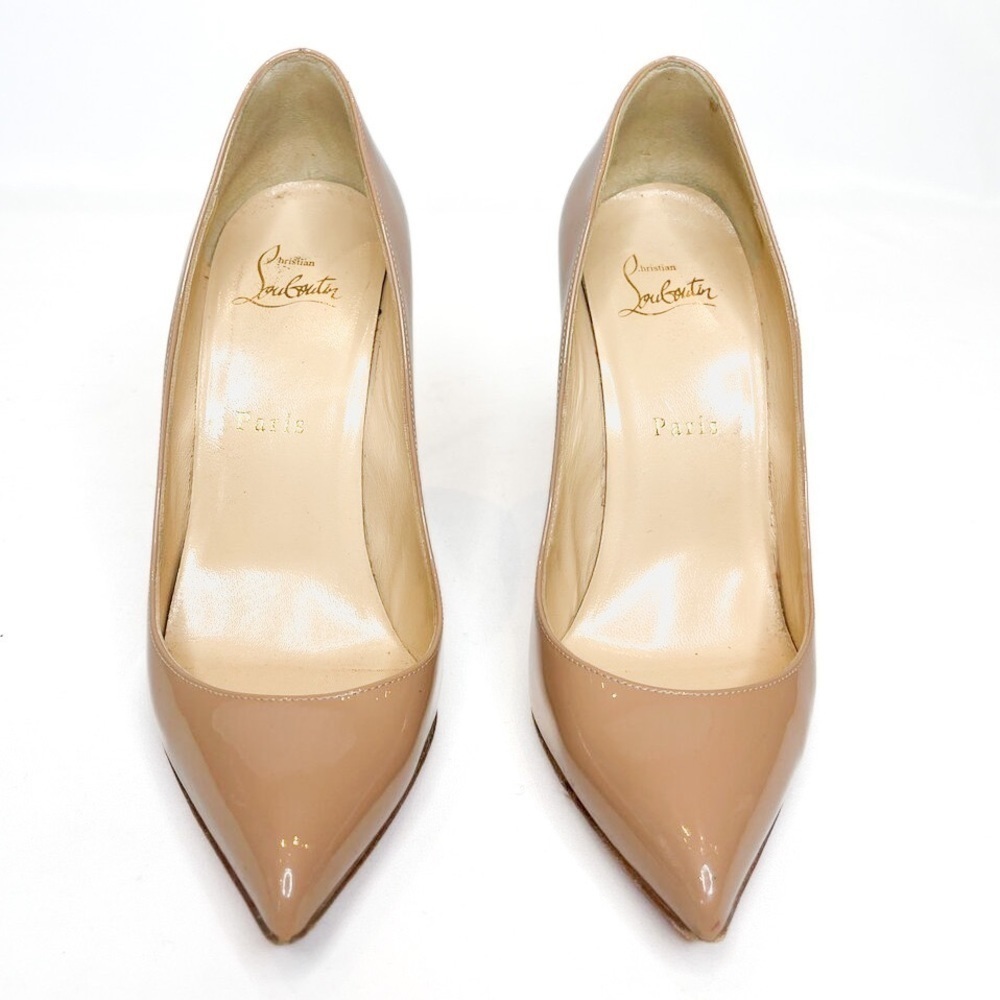 Christian Louboutin So Kate 120 Nude Beige Patent Leather Stiletto Heel Pumps